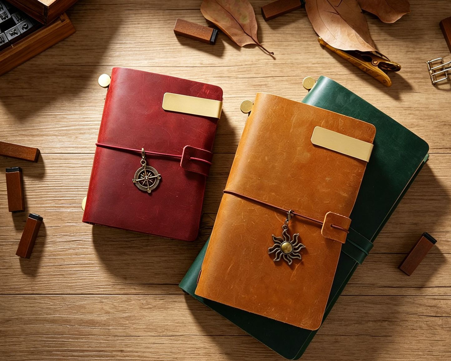 Genuine leather Traveler's Notebook cover in multiple colors