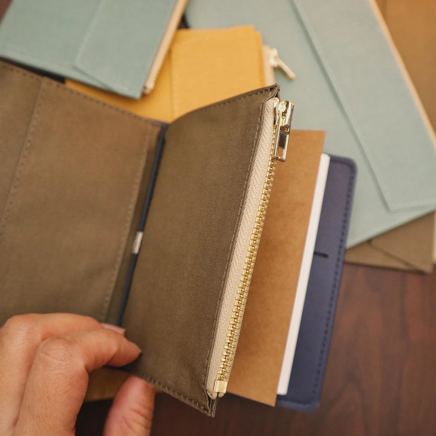 Durable Canvas Zipper Pouch for TN | Multi-Pocket Organizer & Cardholder | Travel Journal Must-Have Accessory