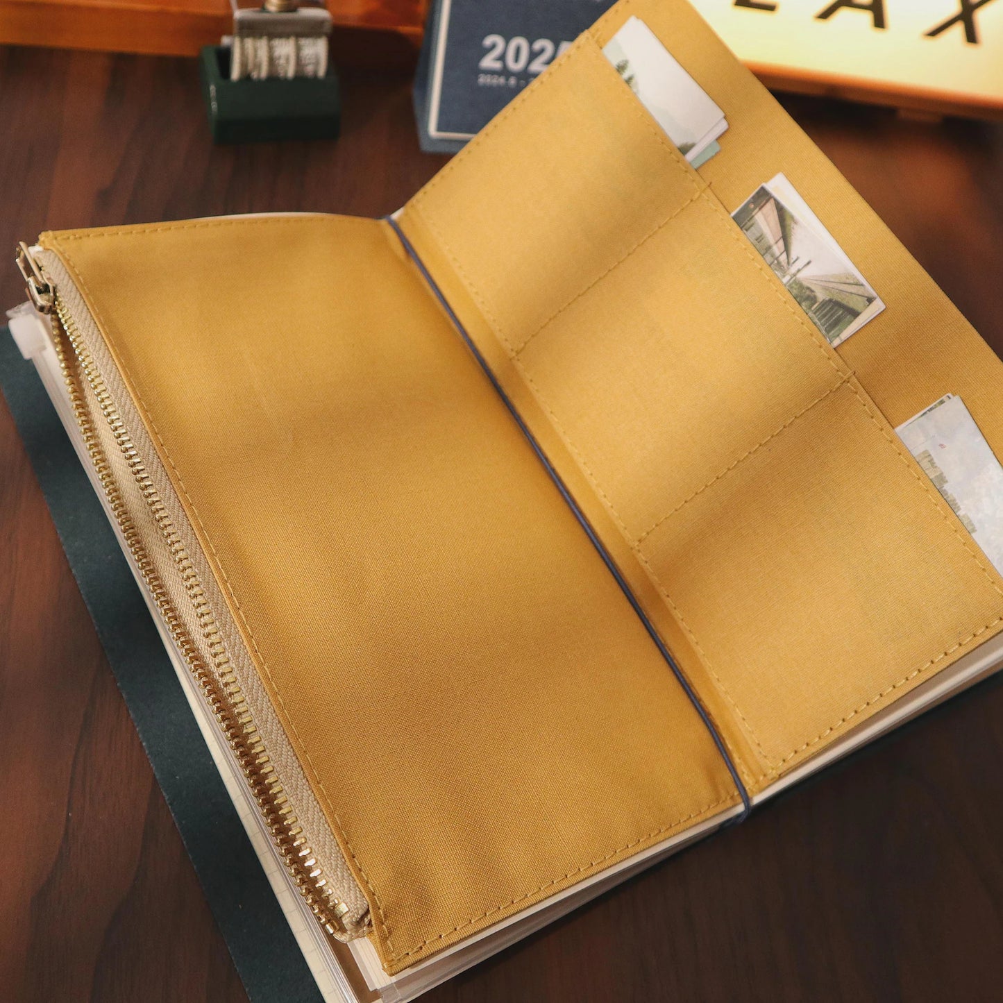 Durable Canvas Zipper Pouch for TN | Multi-Pocket Organizer & Cardholder | Travel Journal Must-Have Accessory