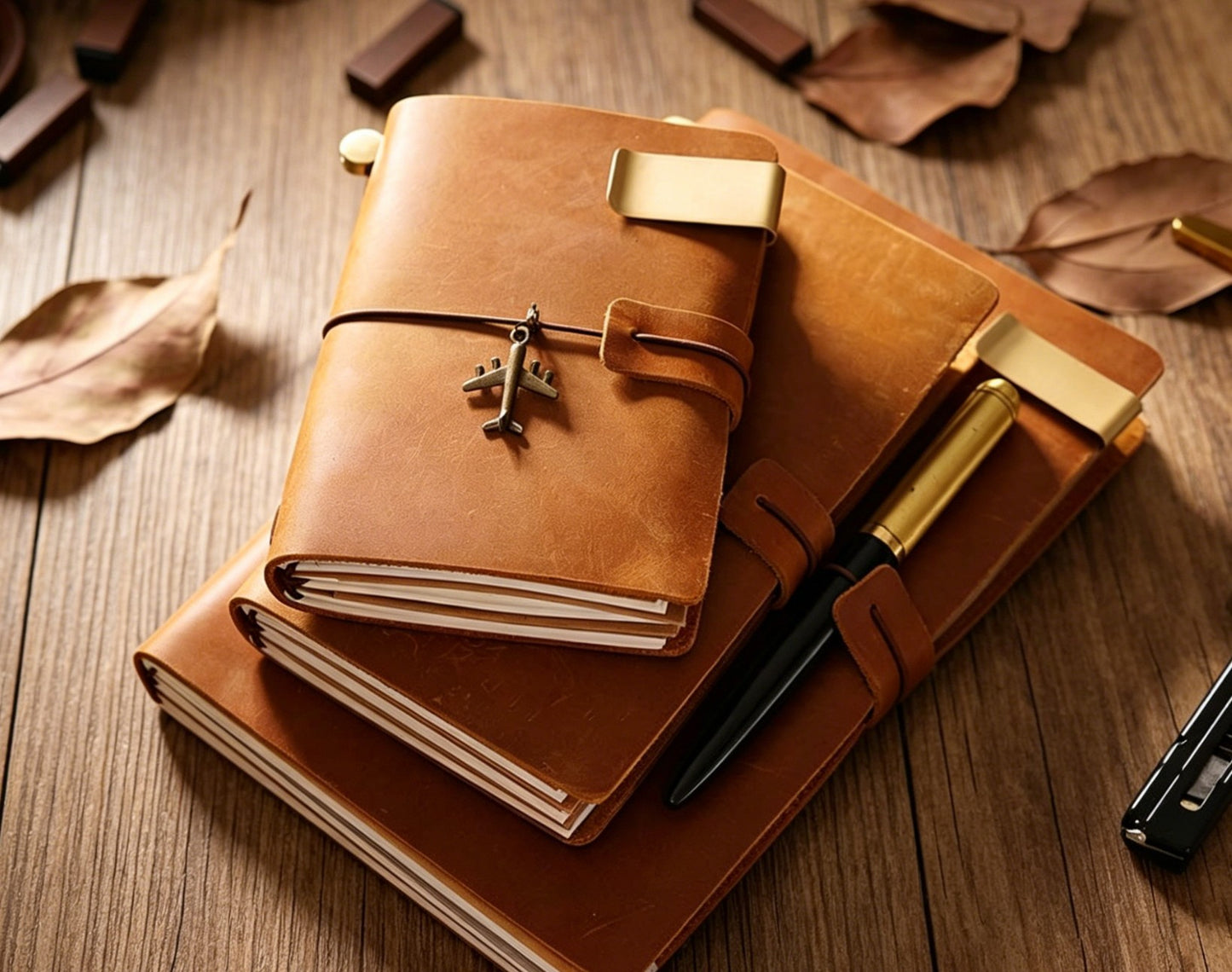 Genuine Leather Travel Journal | Standard Passport Portable A5 | Vintage Notebook