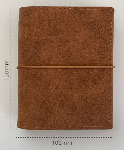 PU Leather Ring Binder | M5/A6/A7/Personal | Vintage Blank Journal for Travel (Faux Leather, Not Real Sheepskin)