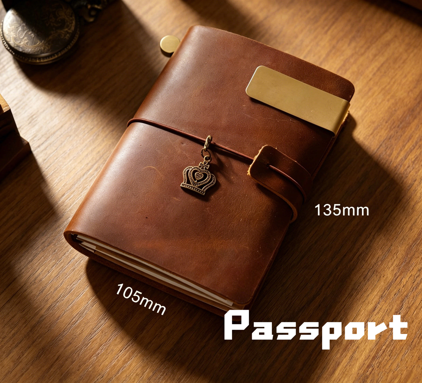 Genuine Leather Travel Journal | Standard Passport Portable A5 | Vintage Notebook