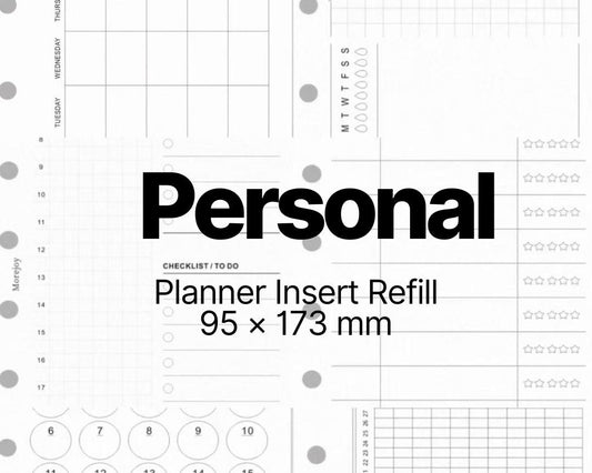 Personal size planner inserts with 120gsm daily weekly monthly timeline and blank refill pages - image 1