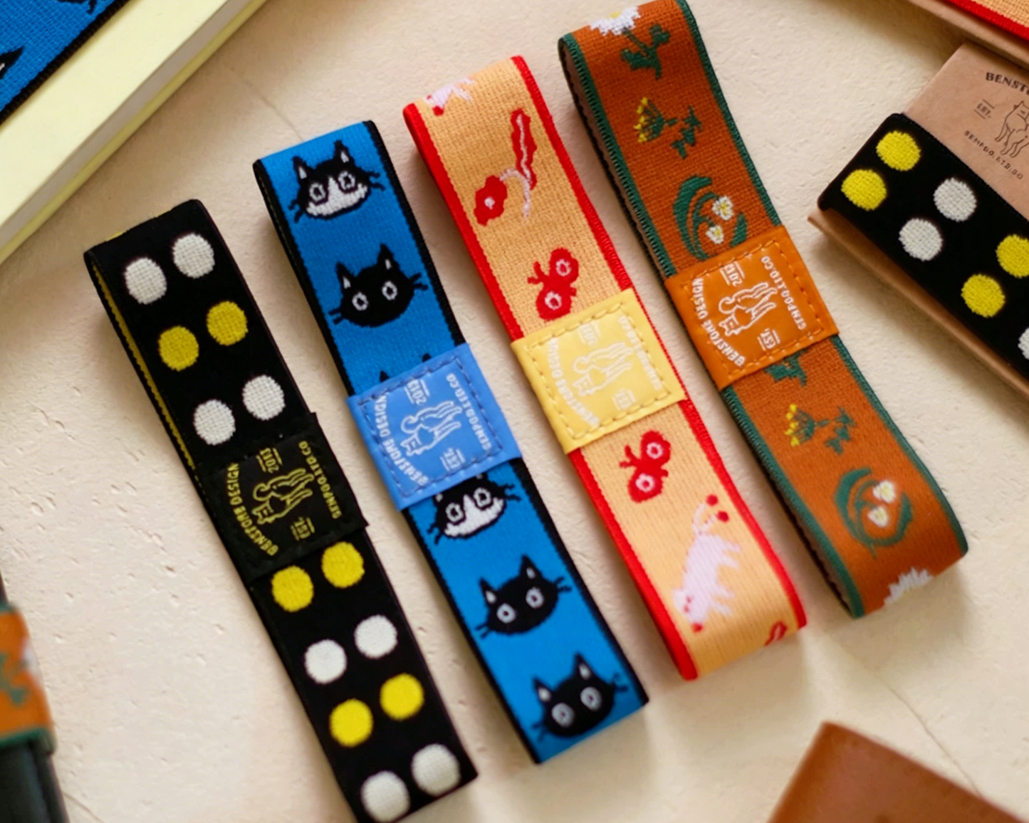 Printed journal elastic band for notebooks and planners